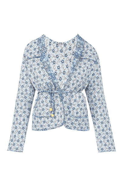 Casaco Liberty Check Allmost Vintage + Marina Vicintin - AZUL