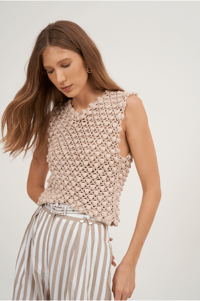 Blusa Sentidos Bege Leela 127 - BEGE