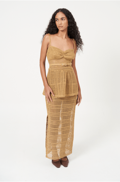 Vestido Longo Guillon Framed - BEGE