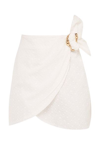 Mini Saia 1/2 Laço Le Chateau Framed - OFF WHITE
