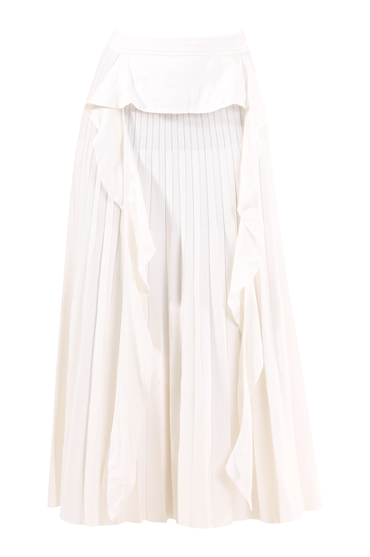 Saia Crepe Com Tricot Off White Coven - OFF WHITE