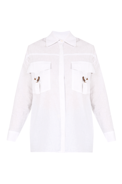 Camisa Utility Lin Allmost Vintage - Off White