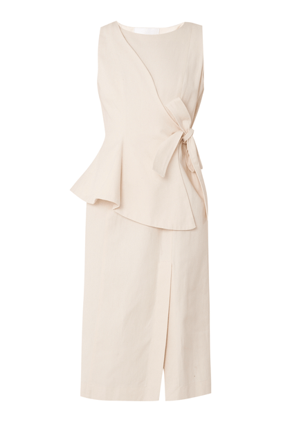 Vestido Organic Peplum Modem - OFF WHITE