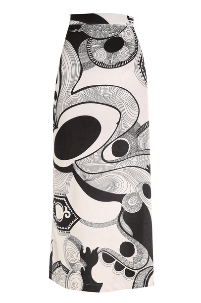 Saia Veludo Otoman Allmost Vintage Preto E Branco - BRANCO