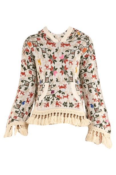 Poncho Tricot Bargello Framed - MULTICOLORIDO