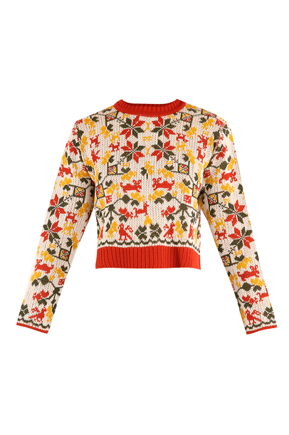 Blusa Tricot Bargello Framed - MULTICOLORIDO