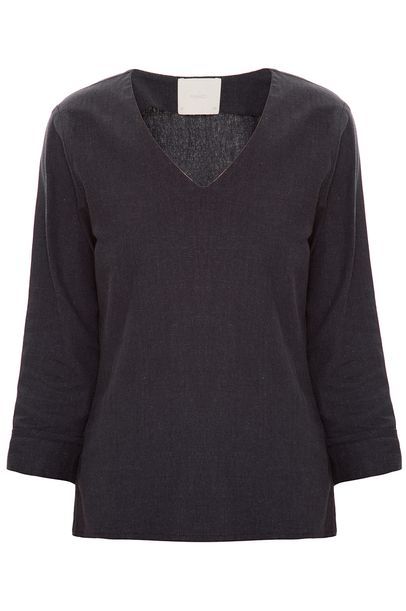 Blusa Manga Longa Linen Framed - PRETO
