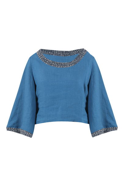 Blusa Iluminação Linho Linnen - AZUL