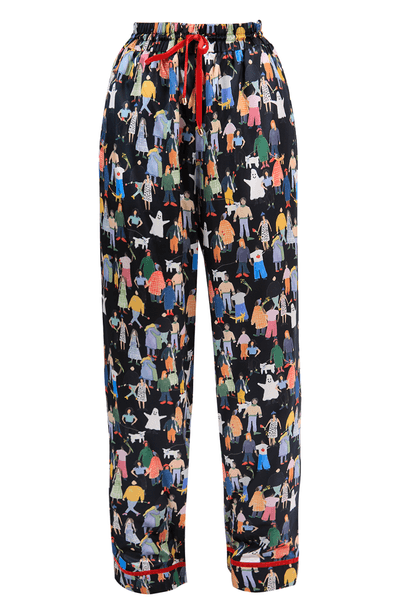 Calça Cetim Piccoli Framed + Jackie Hatys - PRETO