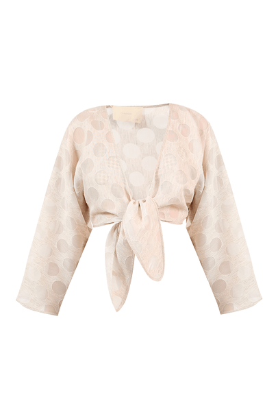 Blusa Amarração e Top Tapisserie Framed - BEGE