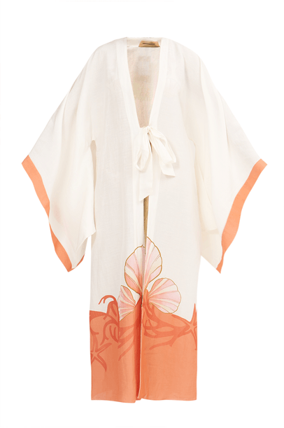 Robe Longo Maxi Manga Adriana Degreas - OFF WHITE