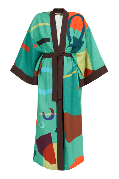 Kimono Longo Multicolorido Adriana Degreas - MULTICOLORIDO