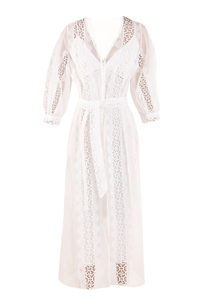 Vestido Invisível Renda Linnen - OFF WHITE