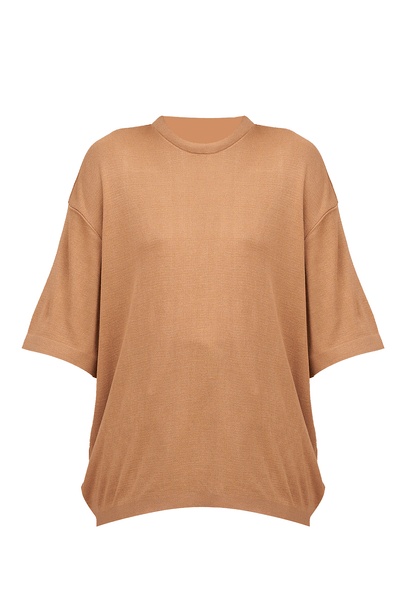 T-shirt Tricot Liso Coven -  BEGE