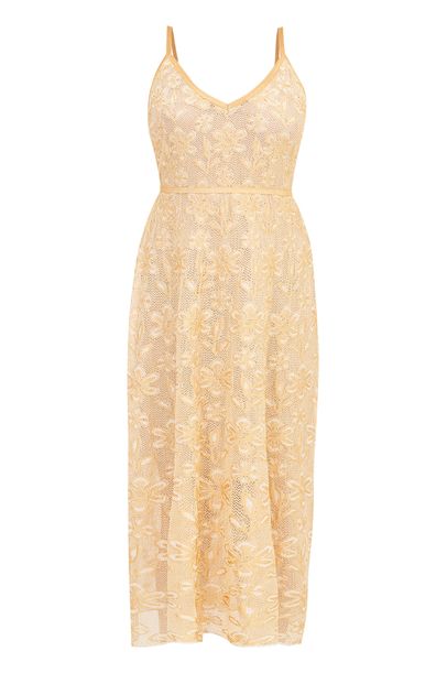 Vestido Alça Jacquard Escarlet Gig - AMARELO