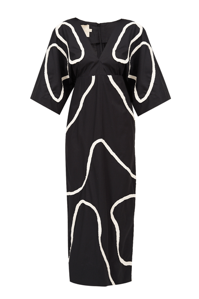 Vestido Surreal Preto Valonia Veras - PRETO