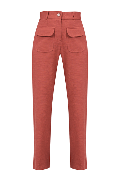 Calça Reta Cotone Clemence - TERRACOTA