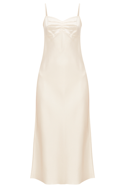 Vestido Cetim Pesado Florence Nk - OFF WHITE