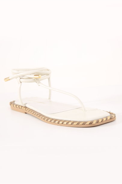 Rasteira Flat Roberta Cristiano Rodriguez - OFF WHITE