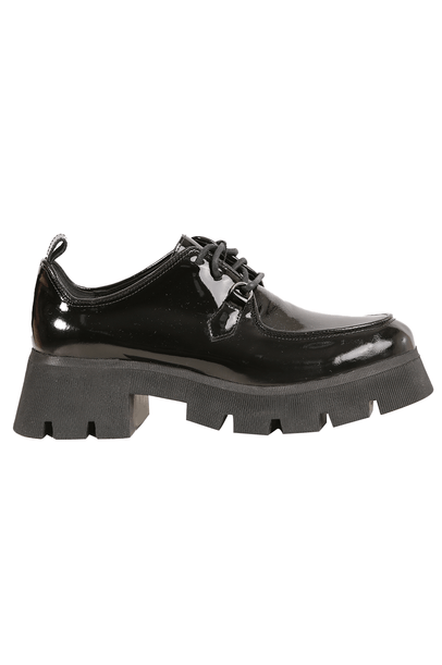 Sapato Couro Verniz Sarah Nkf Preto Nk - PRETO