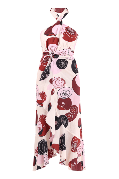 Vestido Tons Estampa Caracóis Linnen - MULTICOLORIDO