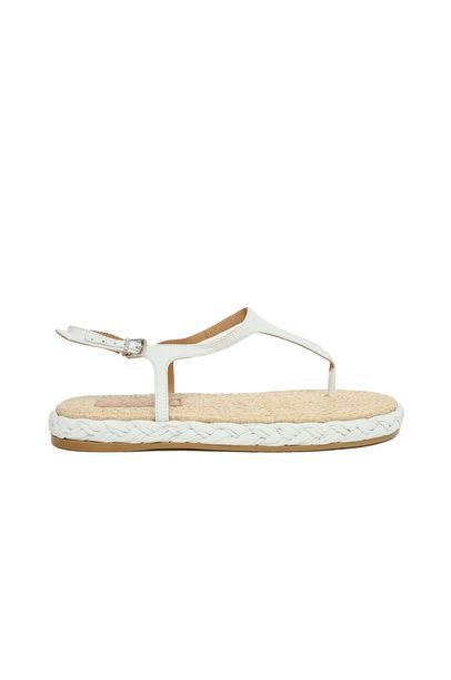 Rasteira Namibia Tressé Branco Framed - BRANCO