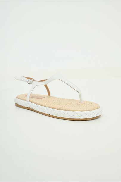 Rasteira Namibia Tressé Branco Framed - BRANCO