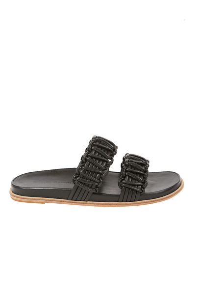 Sandalia Chinelo Macramê Preto Andre Muller - PRETO
