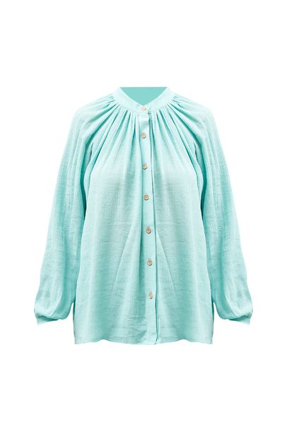 Camisa Opalina All Most Vintage + Savy - AZUL CLARO