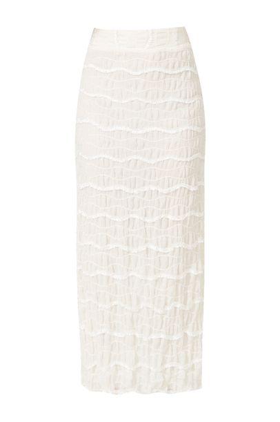 Saia Midi Talasi Framed - OFF WHITE