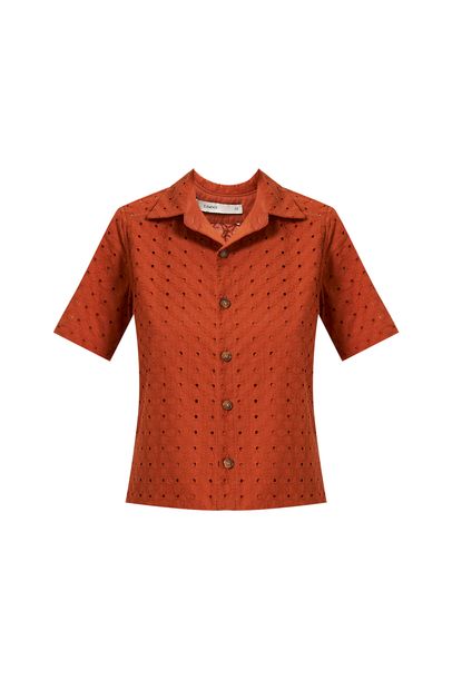 Camisa Manga Curta Vivos Maha Clemence - TERRACOTA