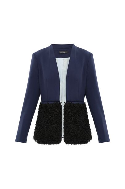 Blazer Lã Twill Sheep Skin Lilly Sarti - MARINHO