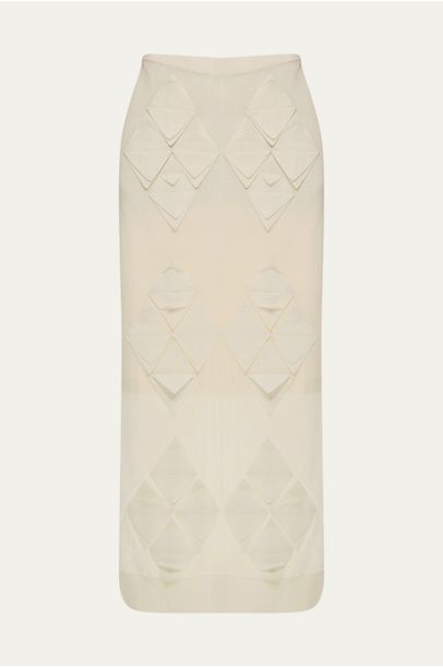Saia Tricot Origami Organza Coven -  BRANCO