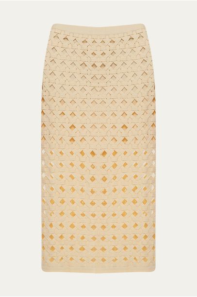 Saia Tricot Tiras Tramadas Coven -  OFF WHITE