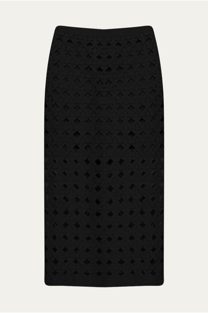 Saia Tricot Tiras Tramadas Coven -  PRETO