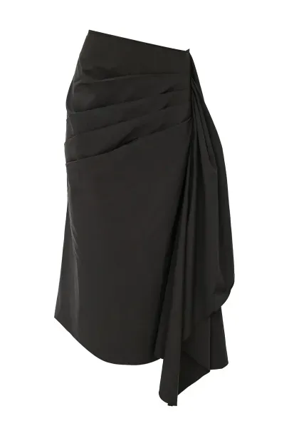 Saia Midi Nylon Coven -
 PRETO