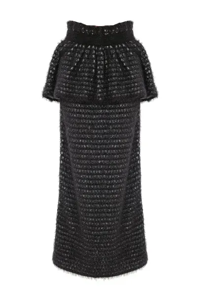 Saia Midi Matrê Framed - PRETO