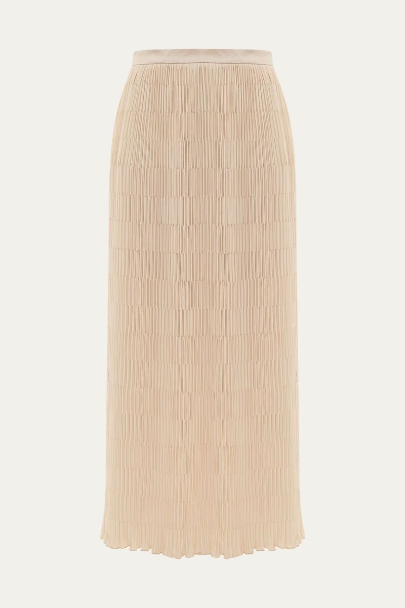 Saia Midi Fisarmon Framed - OFF WHITE-1782241734392